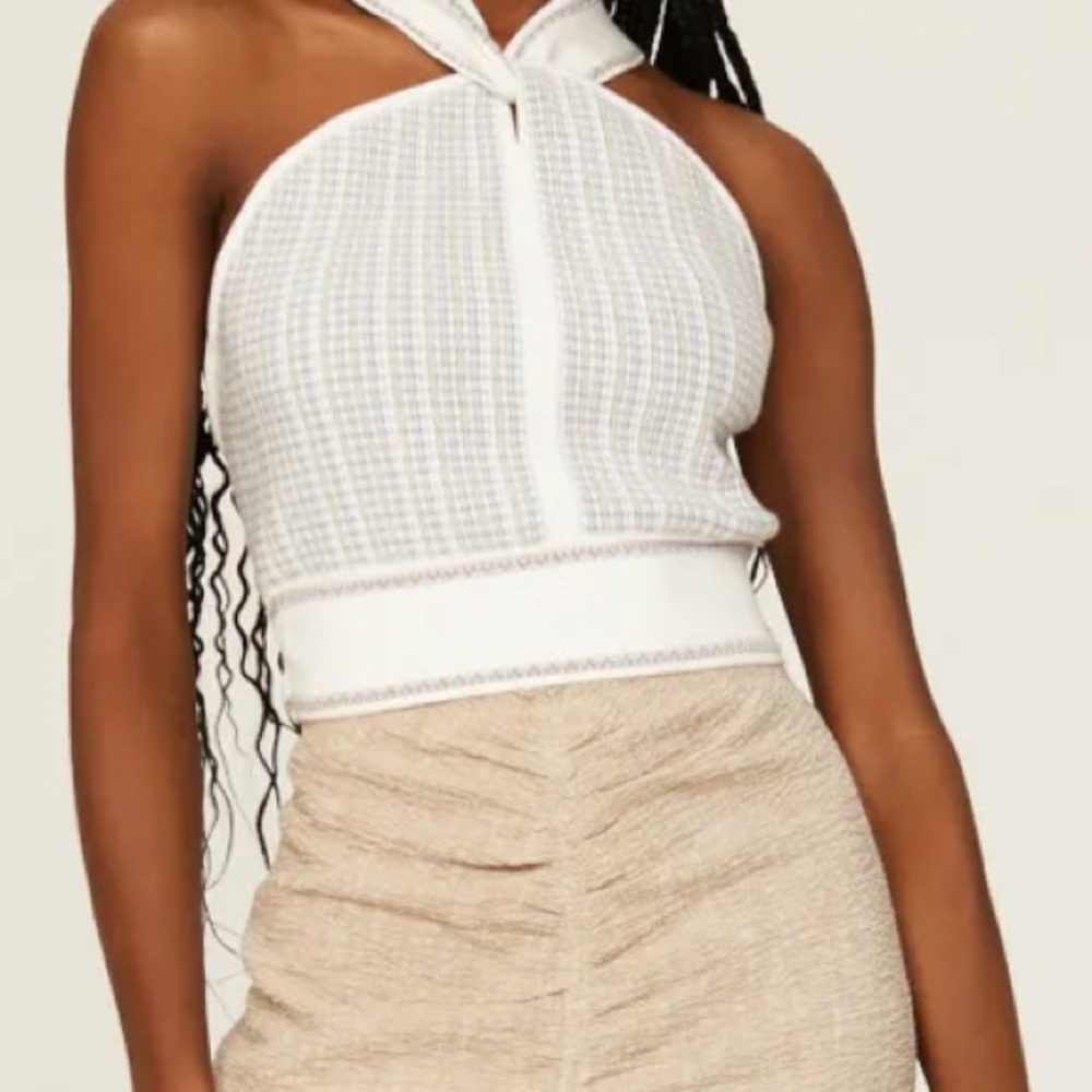 Club Monaco Raeni Knit Open Back Tie Halter Top